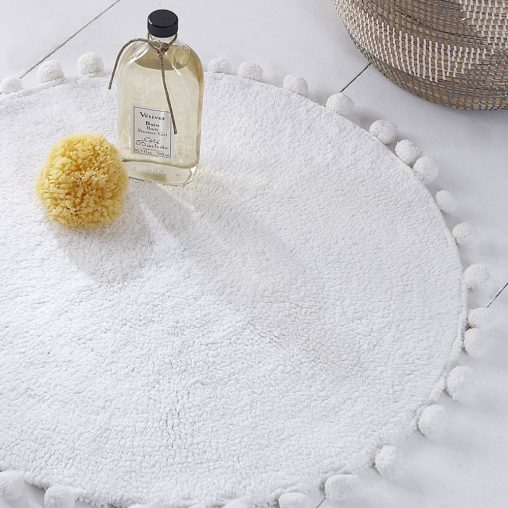 Bobble Round Bath Mat 100 Cotton