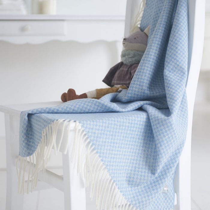 Basketweave Blue Baby Blanket