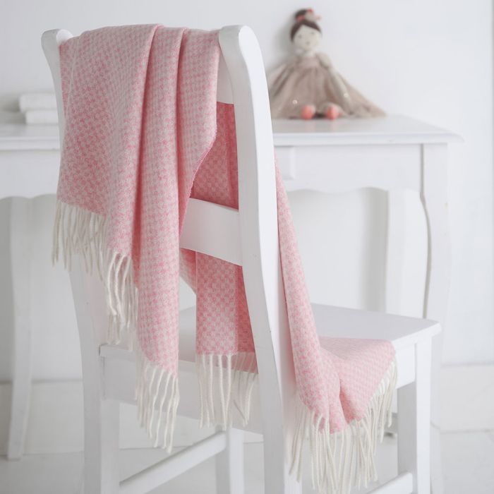 Basketweave Pink Baby Blanket