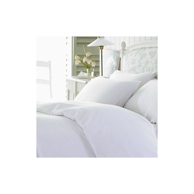 Seersucker white cotton superking duvet cover bed linen