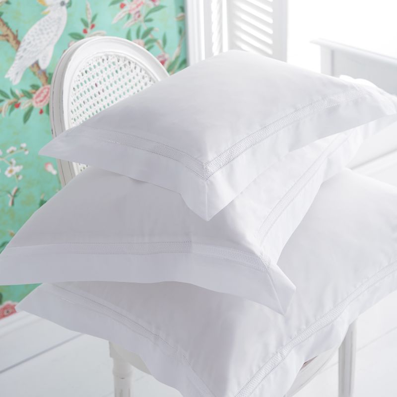 Delphine white cotton embroidered bed linen
