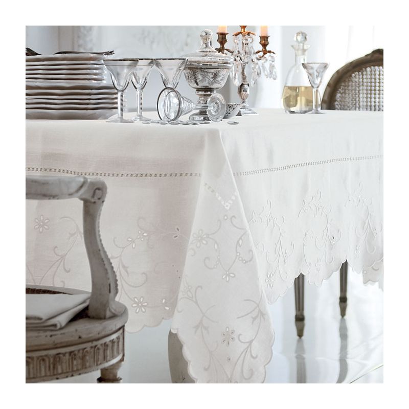 Embroidered Pure Linen Tablecloth