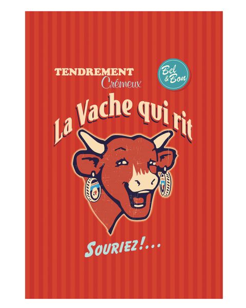 Tea Towel - Vache Qui Rit Retro Rouge