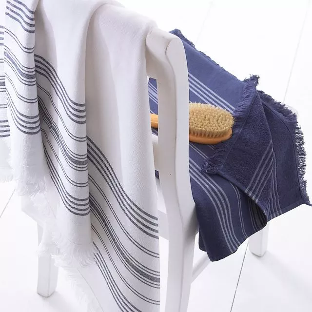 Navy & White Hamam Towels