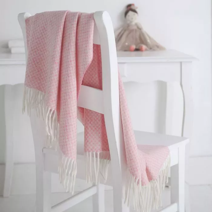 Basketweave Pink Baby Blanket