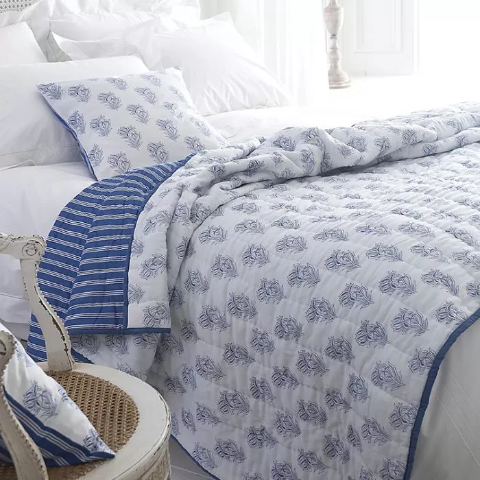Cotton Voile Quilt Blue Flower 
