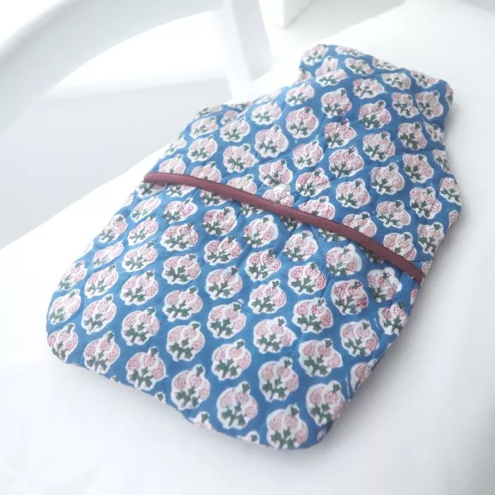 Hot Water Bottle Cover Blue Thistle