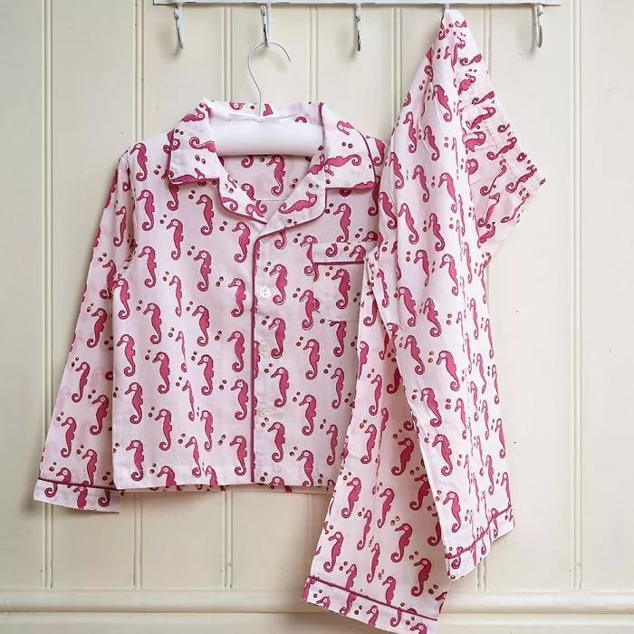 Pink seahorses pyjamas