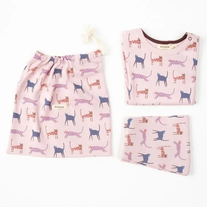 Children's Pyjamas In A Bag Pink Cats