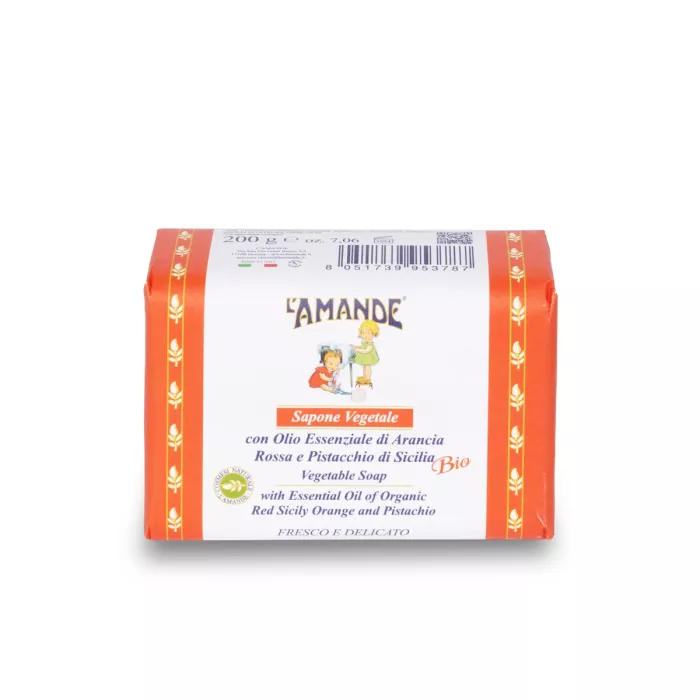 L&#039;Amande Red Sicily Orange And Pistachio Soap Bar 200g