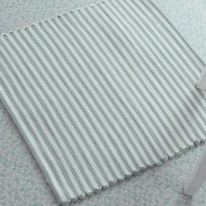 Eau De Nil Stripey Shower Mat