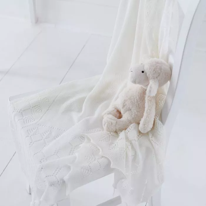 White Soft Baby Shawl Blanket