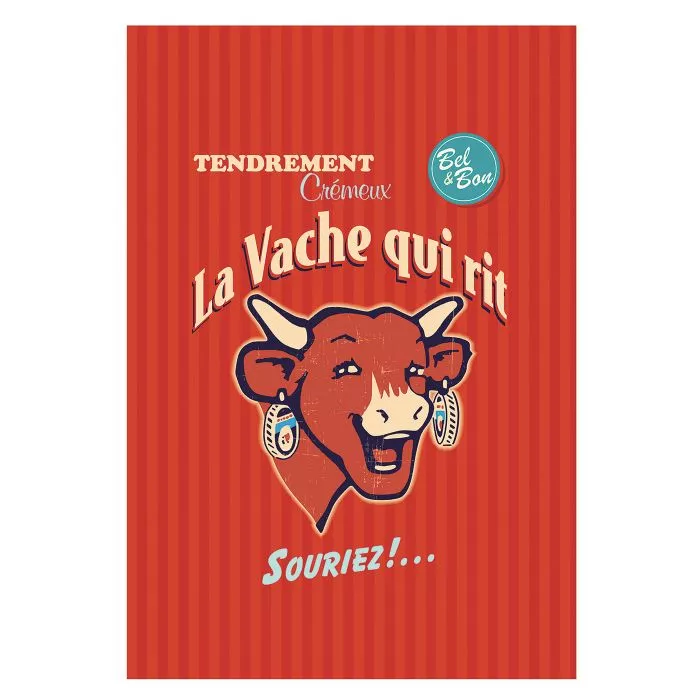 Tea Towel - Vache Qui Rit Retro Rouge