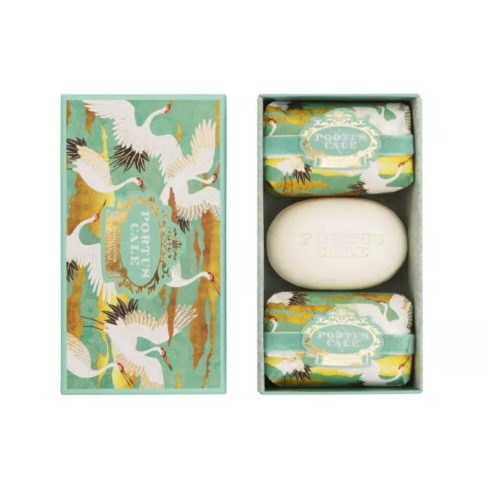 Portus Cale White Crane Boxed Soaps 3 x 150g 