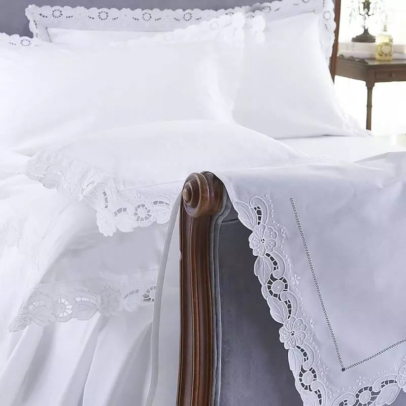 Cutwork White Hand Embroidered Baby Boudoir Pillowcase Bed Linen