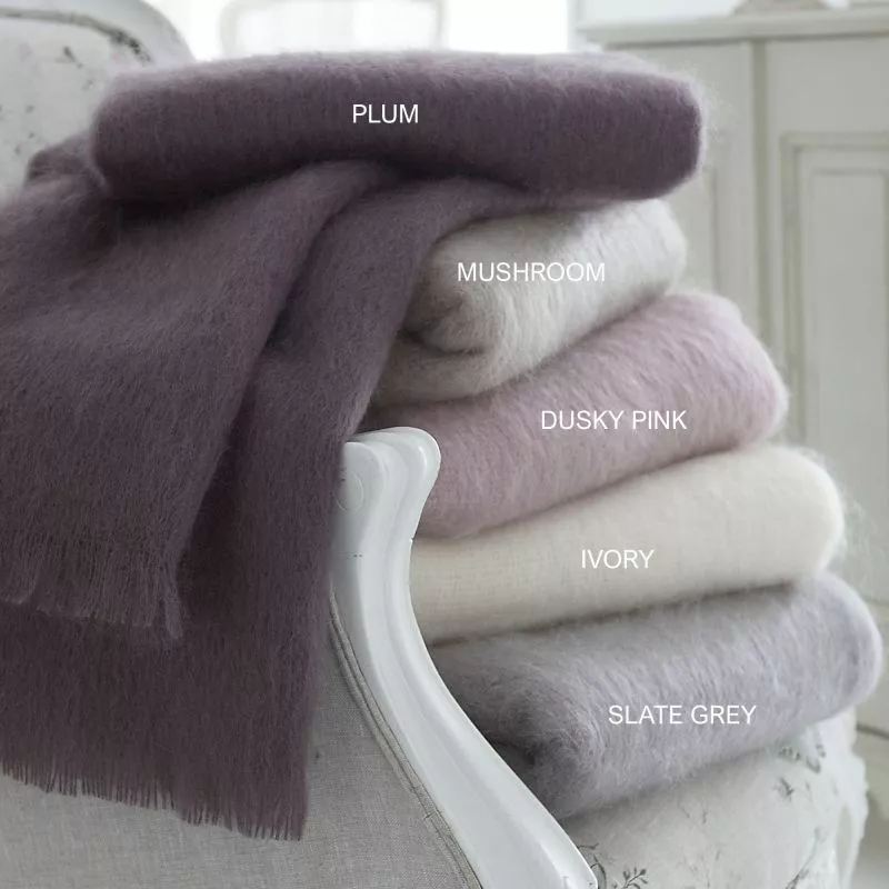 Mohair Throw Slate Grey