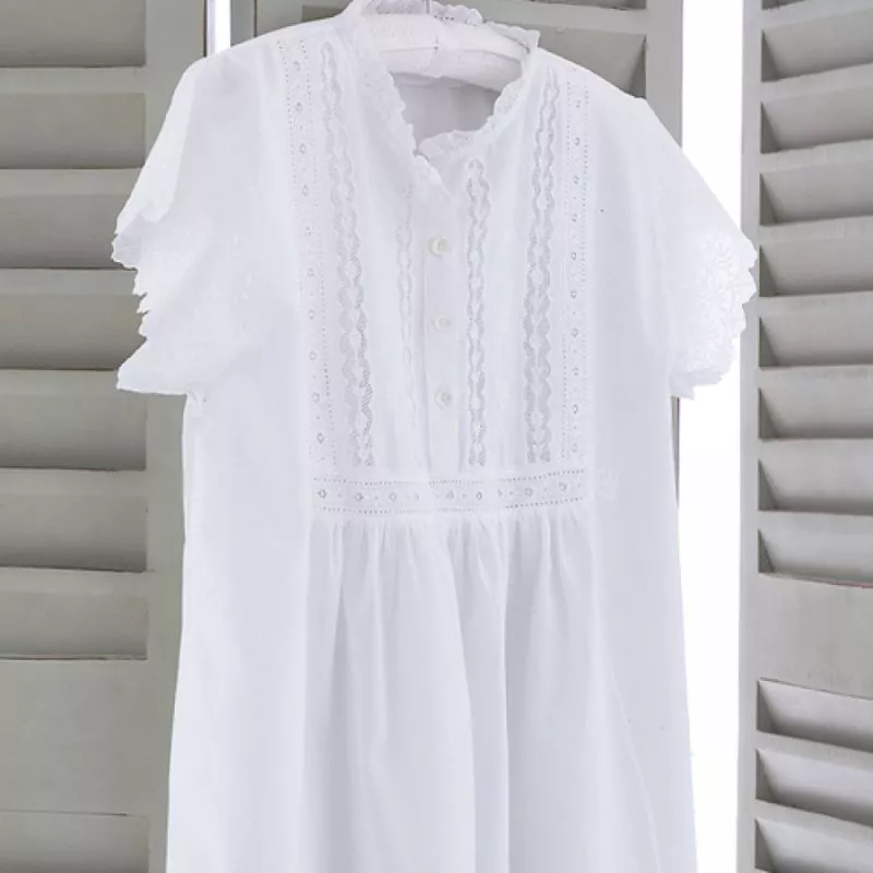 White button down nightgown outlet
